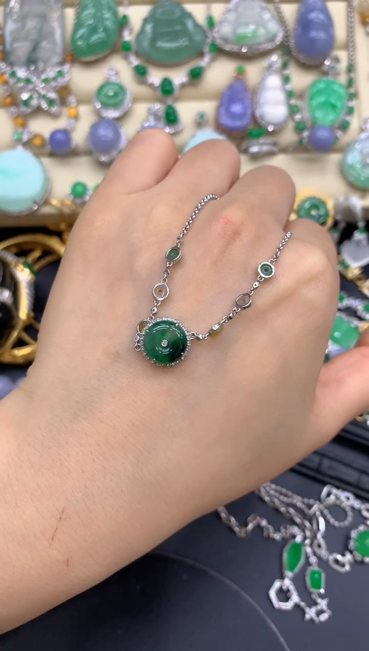 【闪购商品】翡翠手链18K金镶嵌379-中国好珍宝