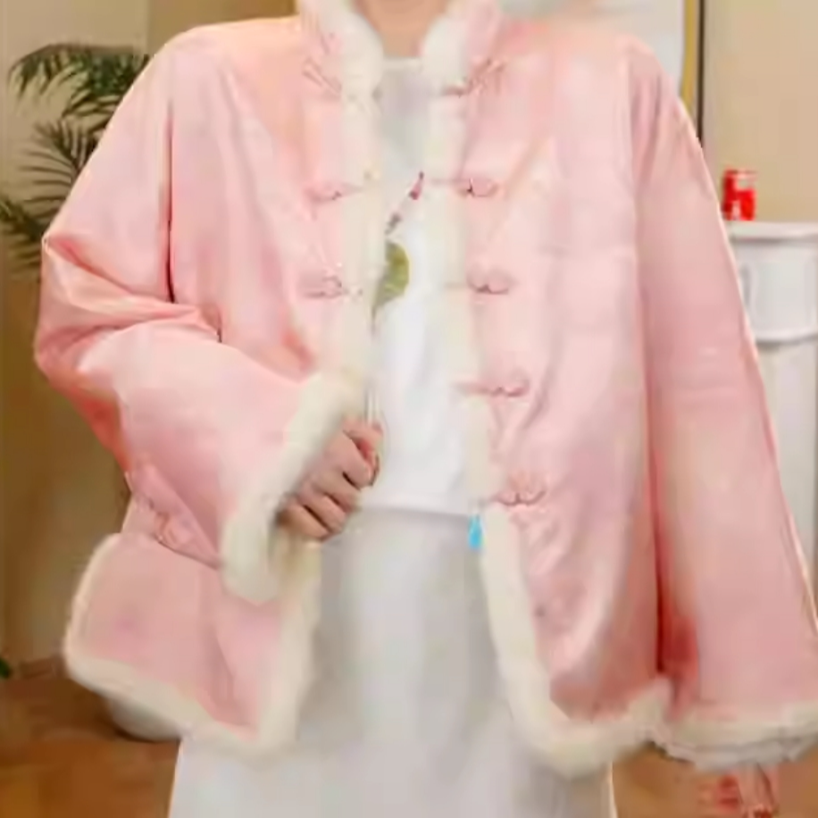 【只此青绿】双面双穿棉服重工异色螺上衣2024d6732小鹿-大女王仓