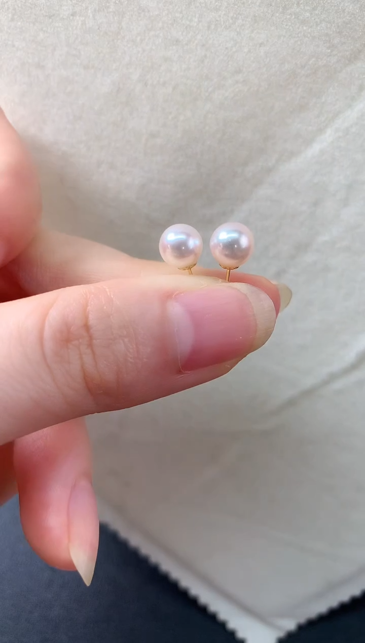 18K金镶嵌海水珍珠耳饰E500|599