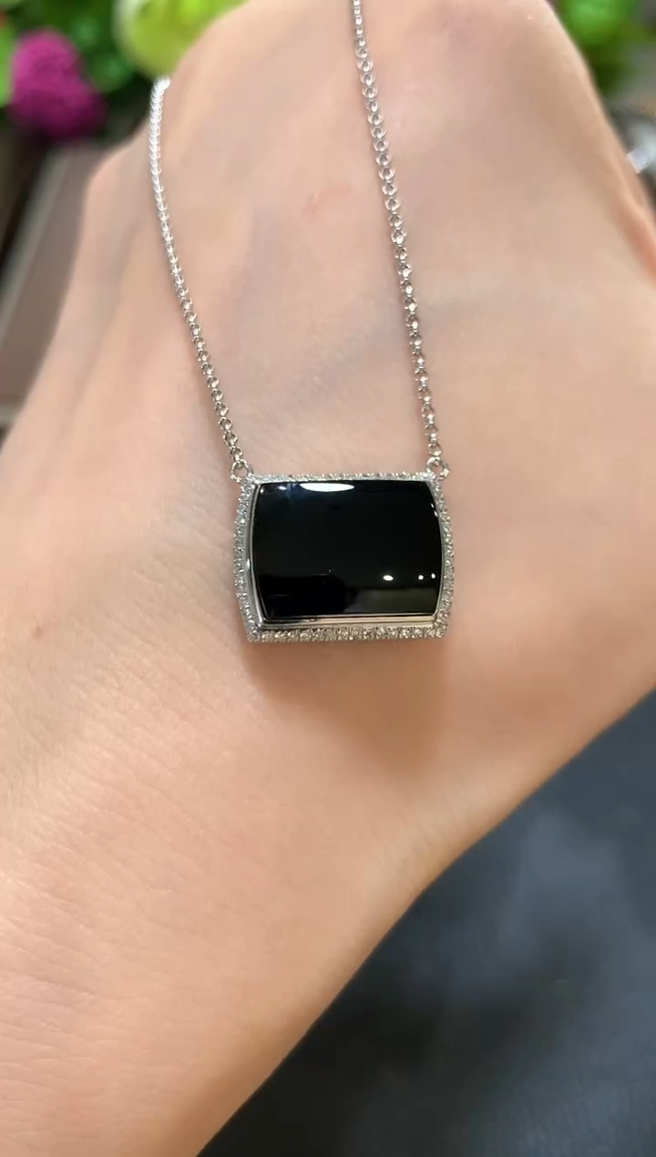 套链18K金镶嵌翡翠m43  