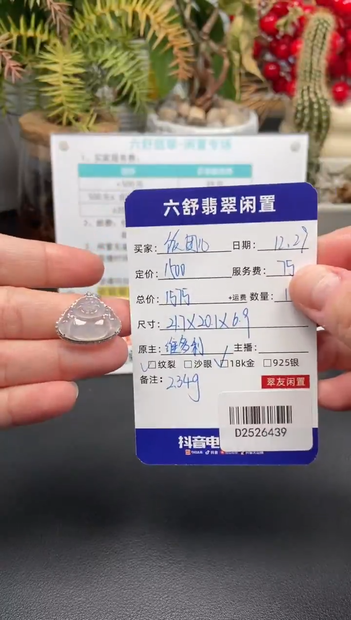 颈饰18K金镶嵌翡翠饭*儿D2526439