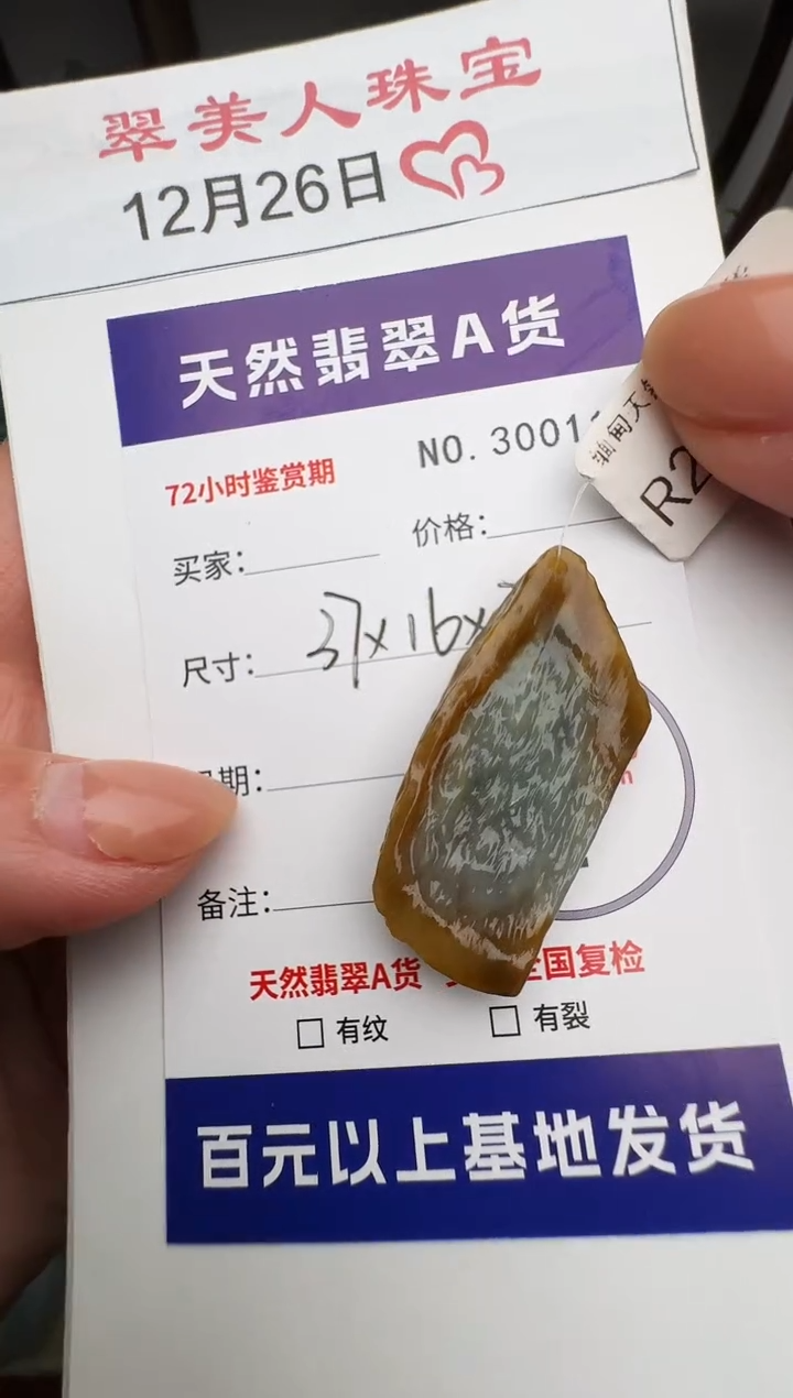 颈饰未镶嵌翡翠原石30011