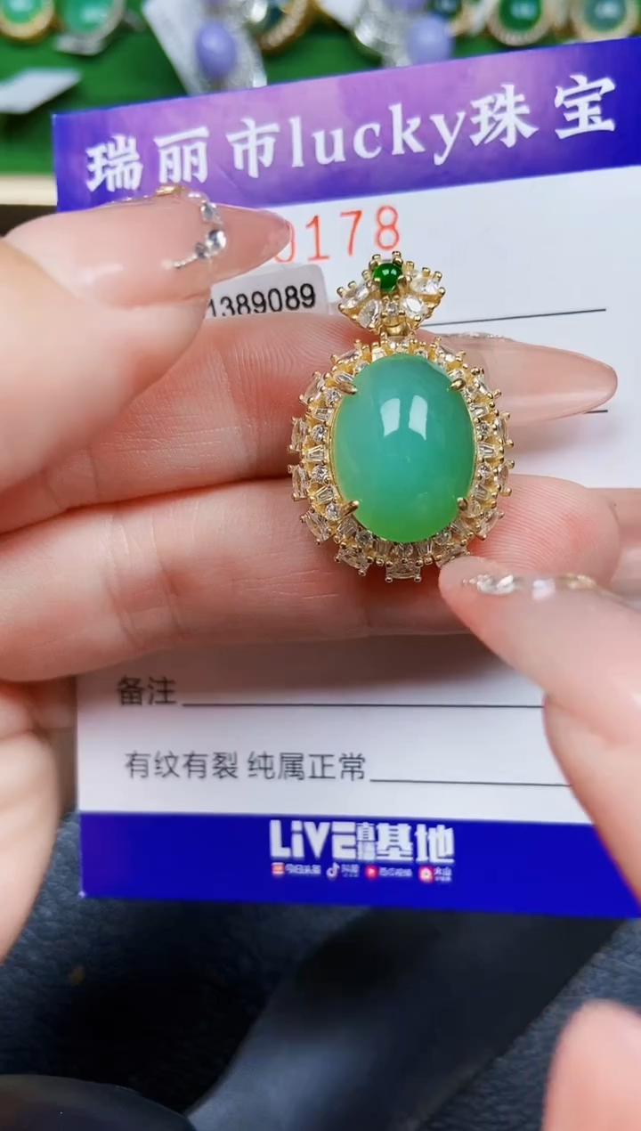 【闪购商品】翡翠颈饰银S925镶嵌0178