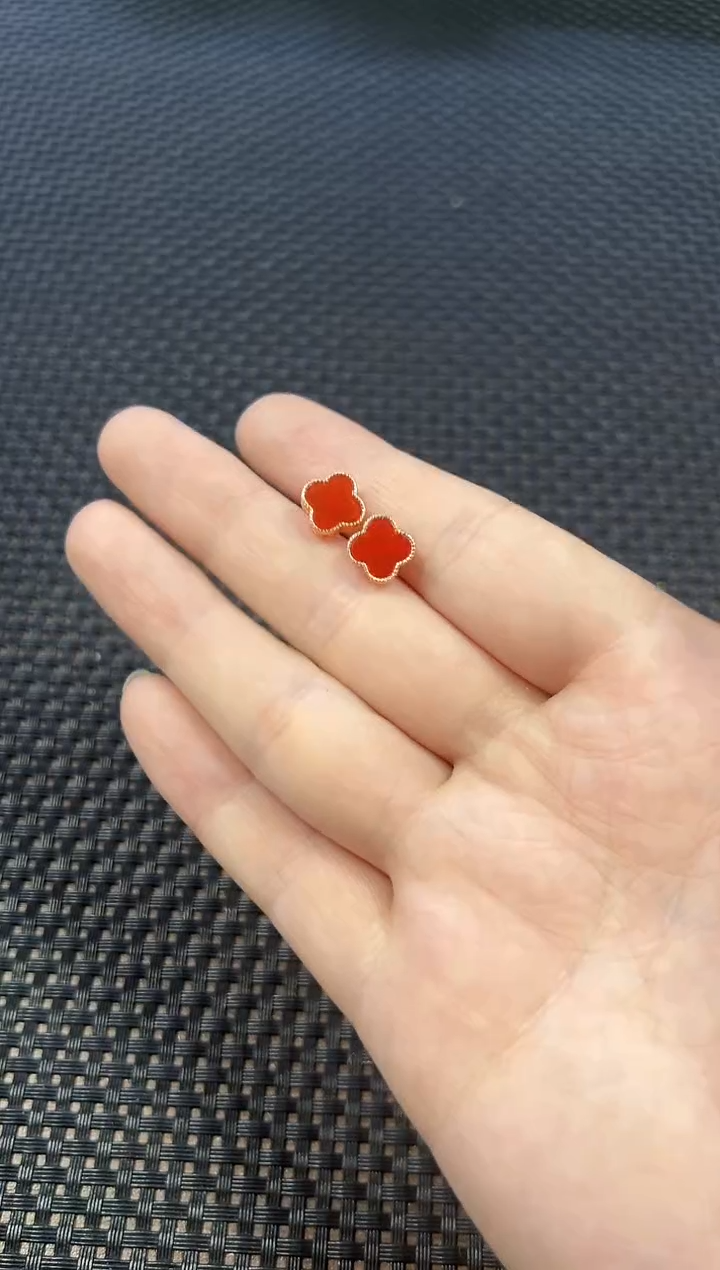 银S925镶嵌耳饰玛瑙/玉髓（多样性发一件）