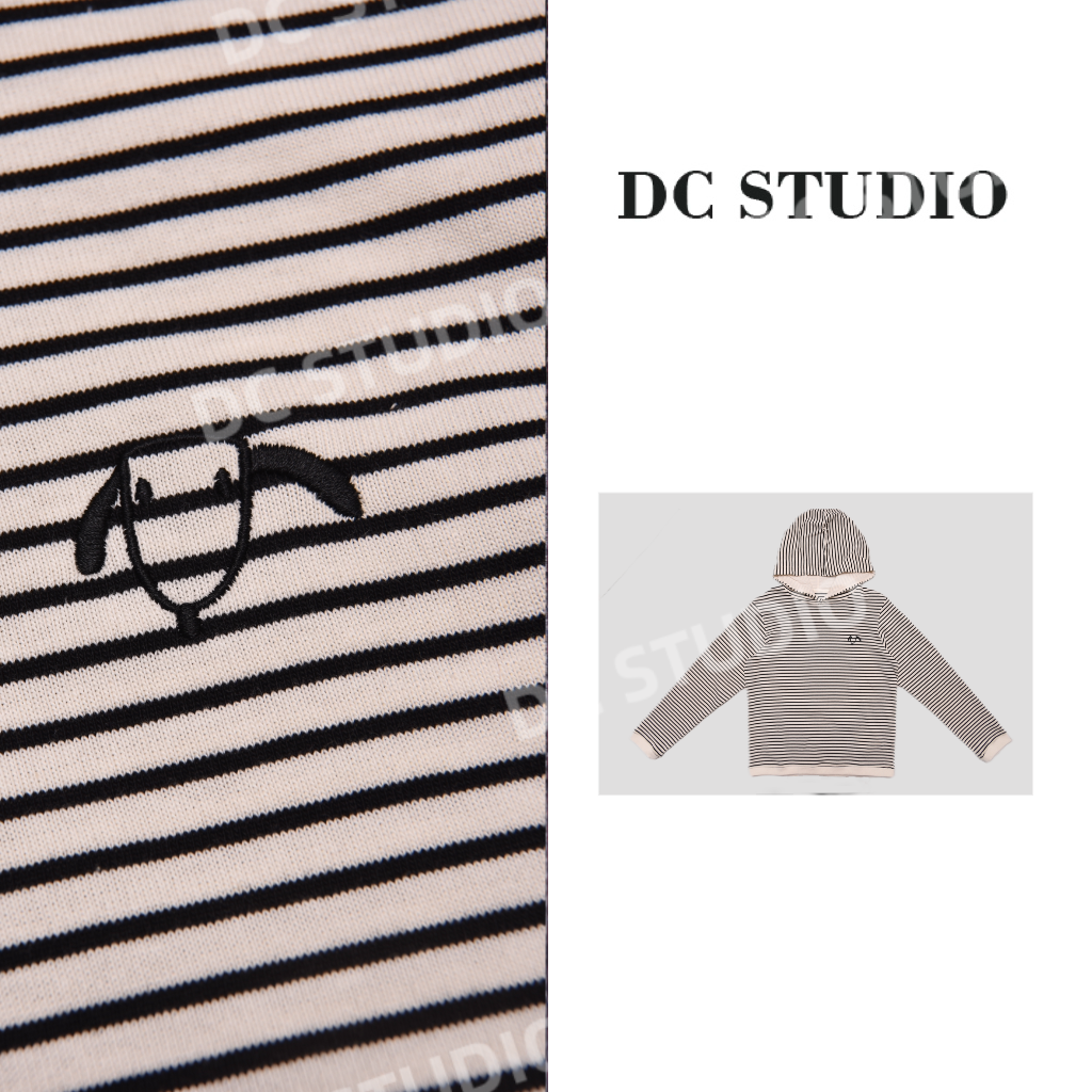 DC STUDIO【春日来信】2025早春新款时尚休闲宽松条纹连帽卫衣