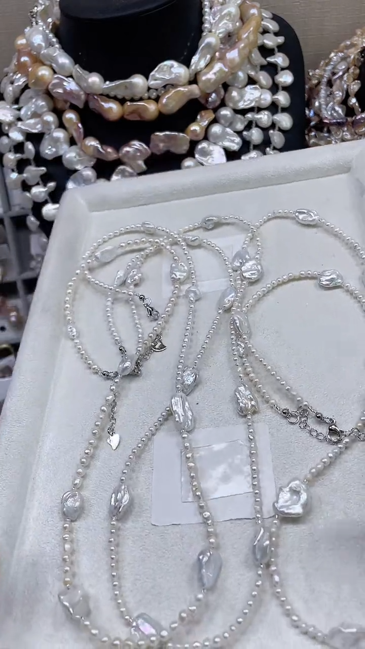 未镶嵌毛衣链淡水珍珠【纯恬饰品】（多样性发货发一）