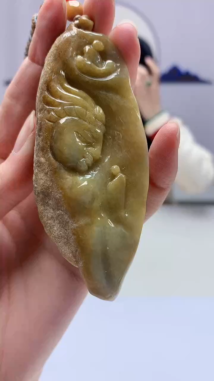 【闪购商品】定制翡翠未镶嵌4852zm-毛货挂件69