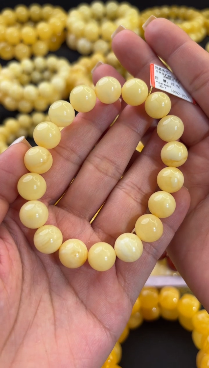 【闪购商品】蜜蜡手串未镶嵌11.5+奶白花浓蜡