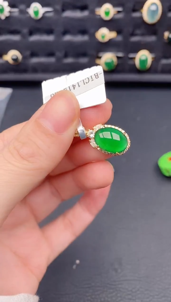 颈饰银S925镶嵌翡翠天然a货翡翠221