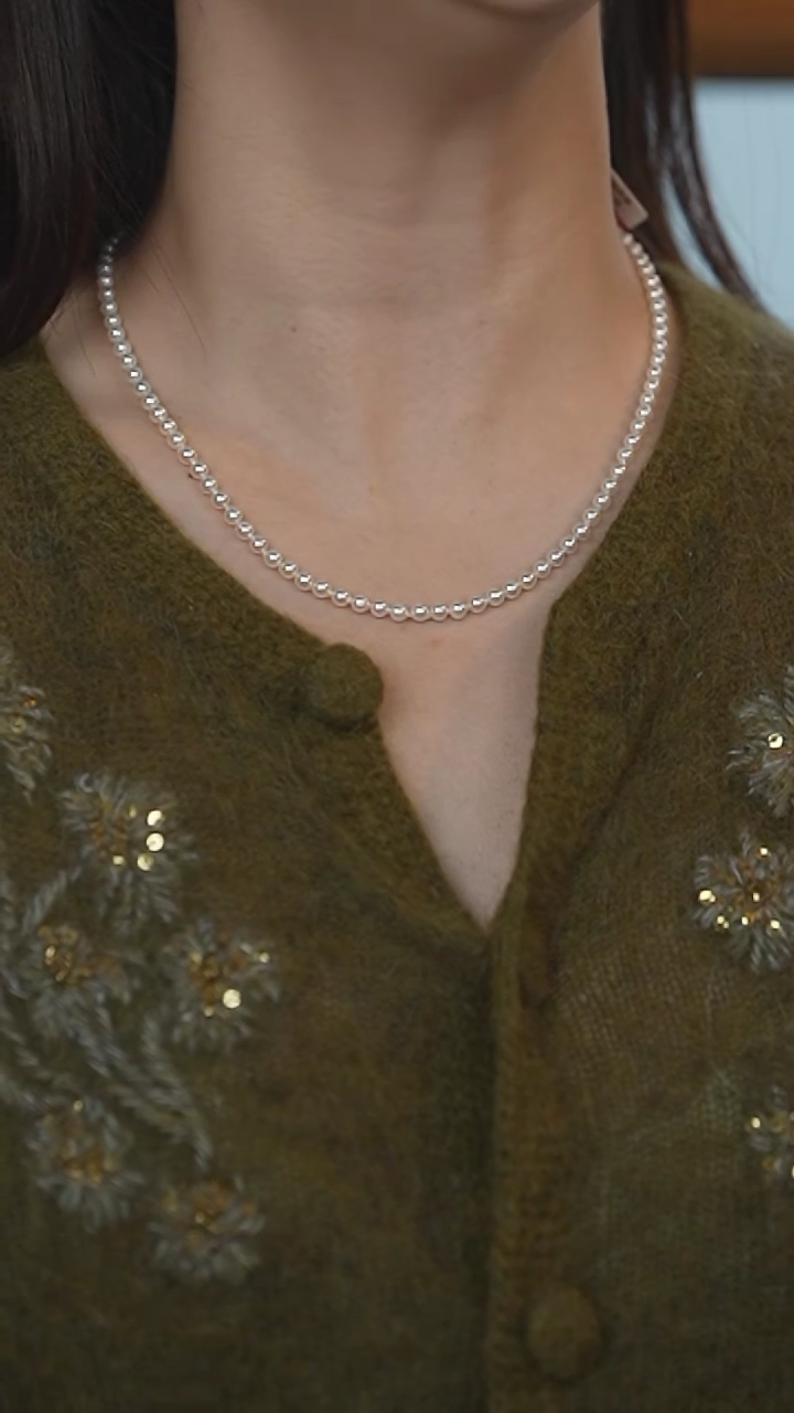 【闪购商品】海水珍珠项链18K金镶嵌4-5akoya baby项链