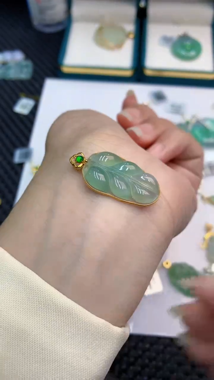 【闪购商品】翡翠颈饰18K金镶嵌            8