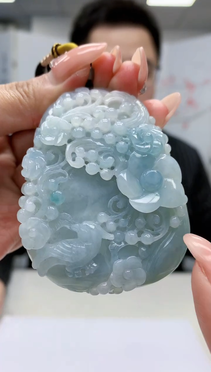 【闪购商品】定制翡翠未镶嵌5153MM-毛货挂件65