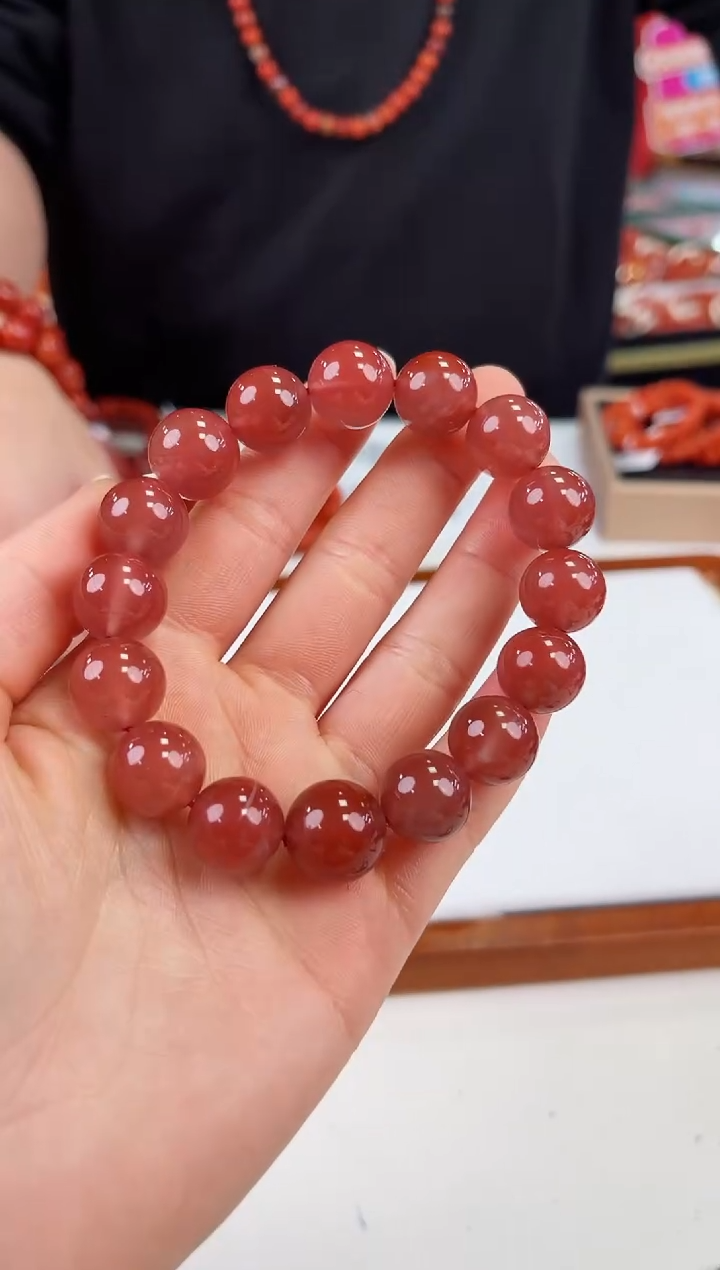 【闪购商品】南红玛瑙冰红手串13+未镶嵌一个/条