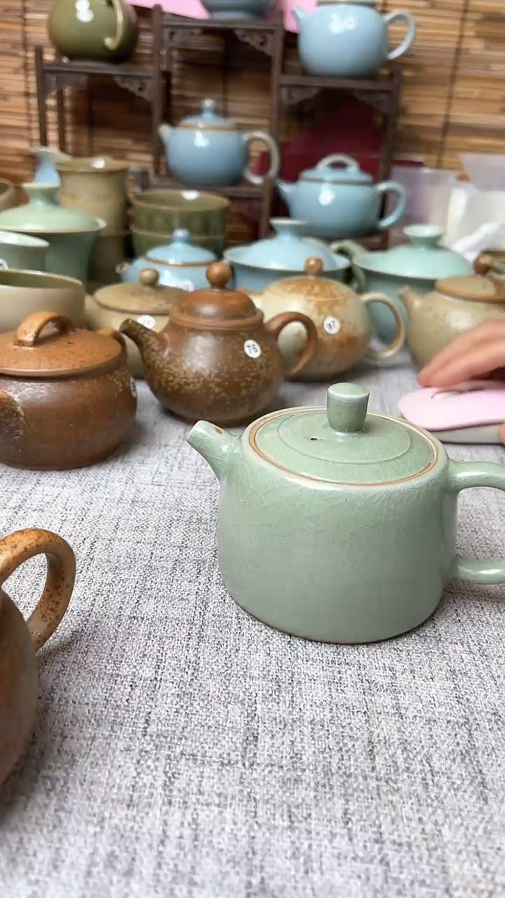 瓷片原生态原矿蚯蚓走泥纹壶微瑕