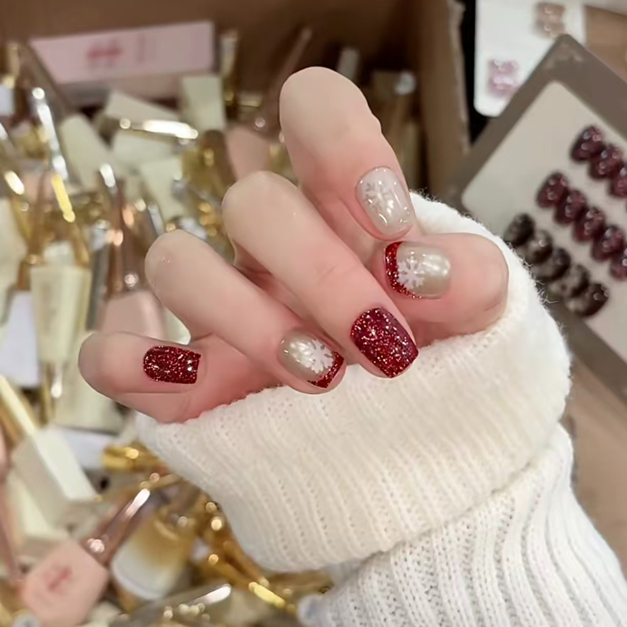 沐沐美甲-奶茶裸猫眼权杖瓶10ml