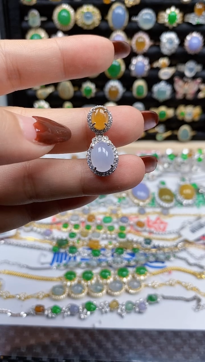 银S925镶嵌戒指翡翠8162