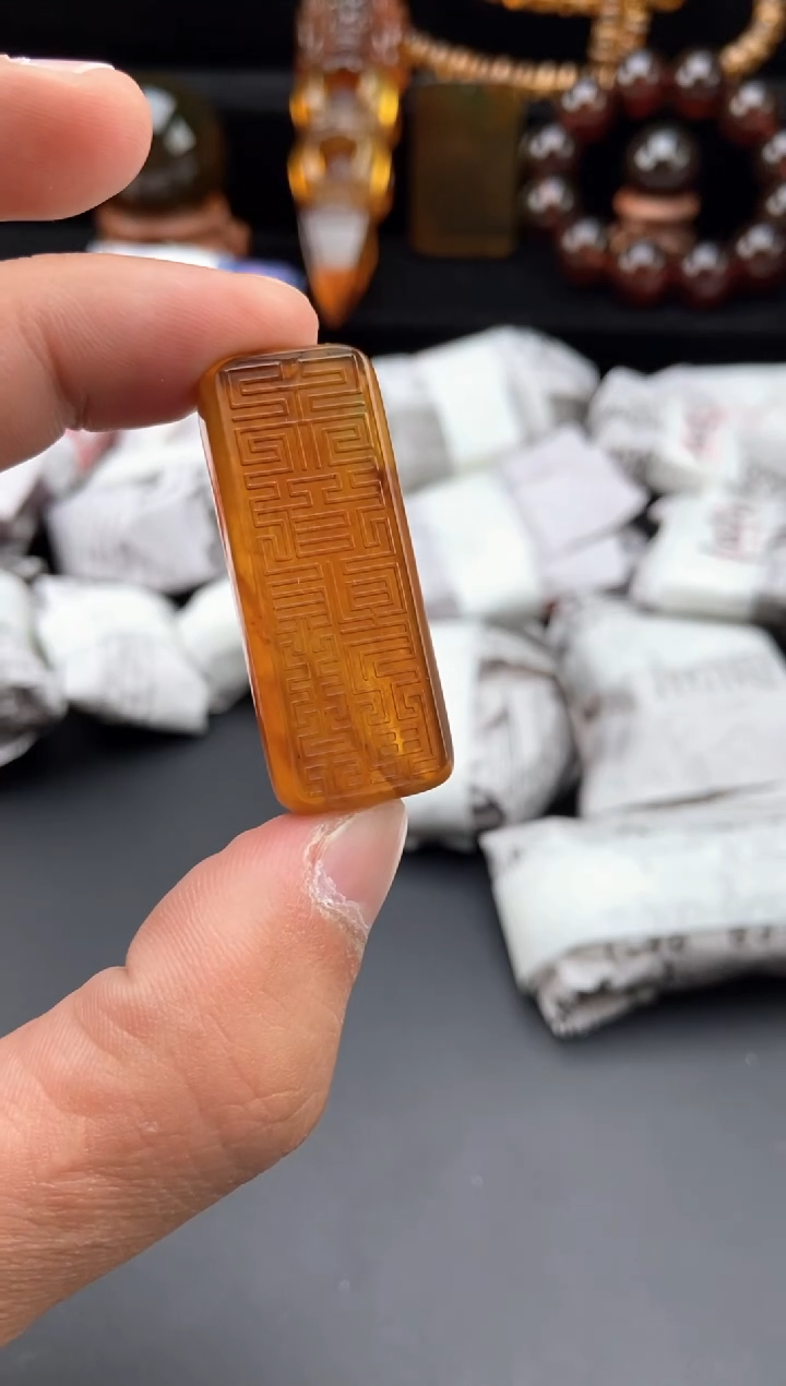 【闪购商品】琥珀颈饰未镶嵌天官赐福吊坠