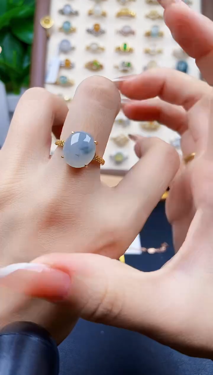 银S925镶嵌戒指翡翠12