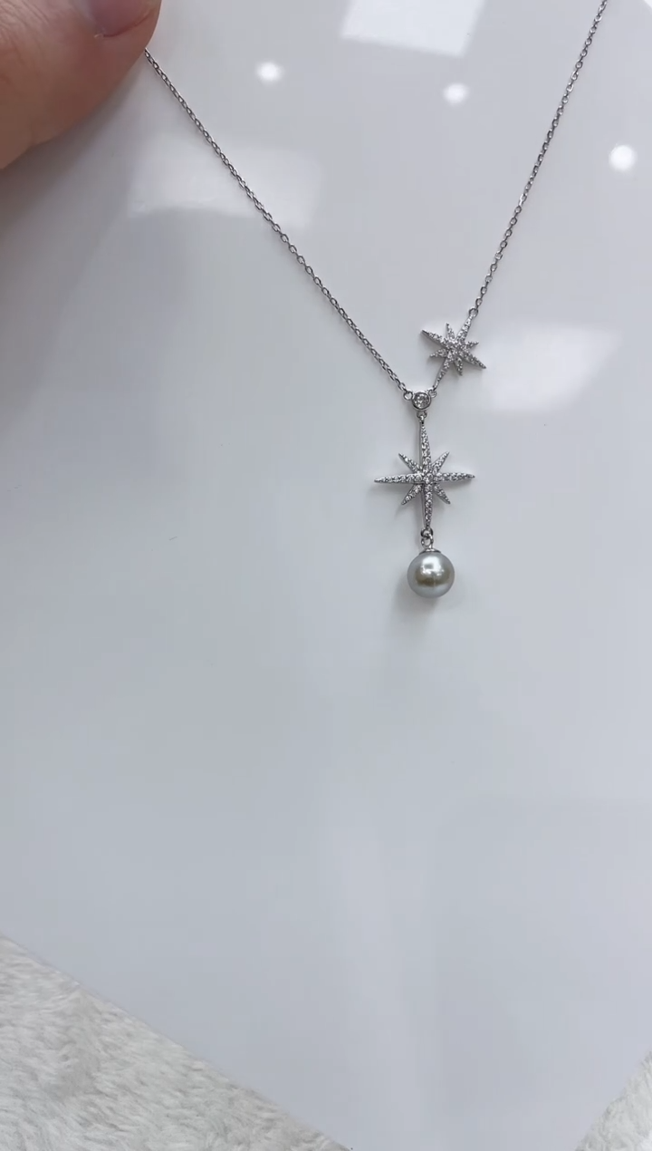 【闪购商品】海水珍珠颈饰银S925镶嵌海水珍珠项链