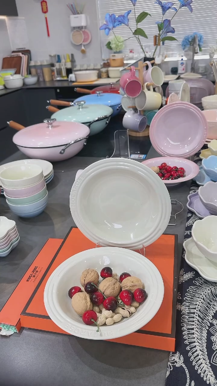 【闪购商品】瓷【2个装】奶油白草帽盘-20cm