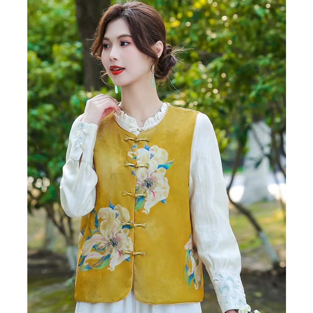 【撤柜样品】X386新款气质百搭马夹女咖啡商家提供