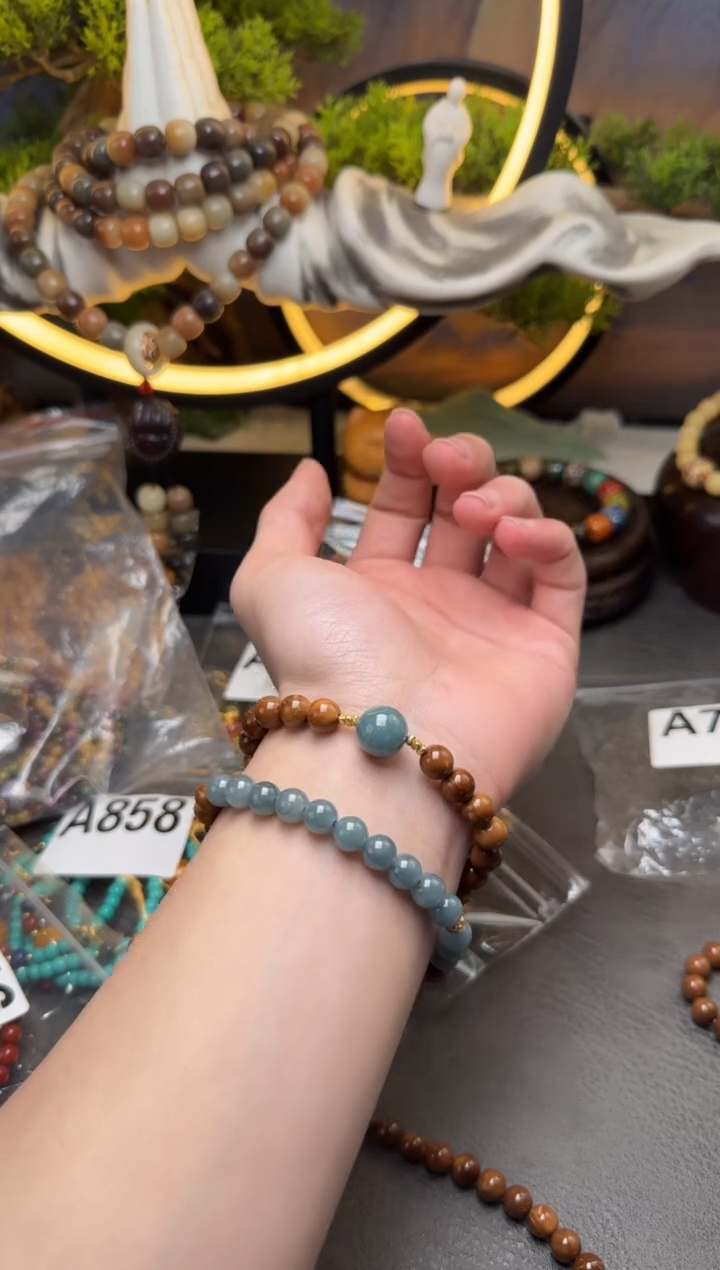 【闪购商品】库克手串A721 库克双圈蓝水 圆珠