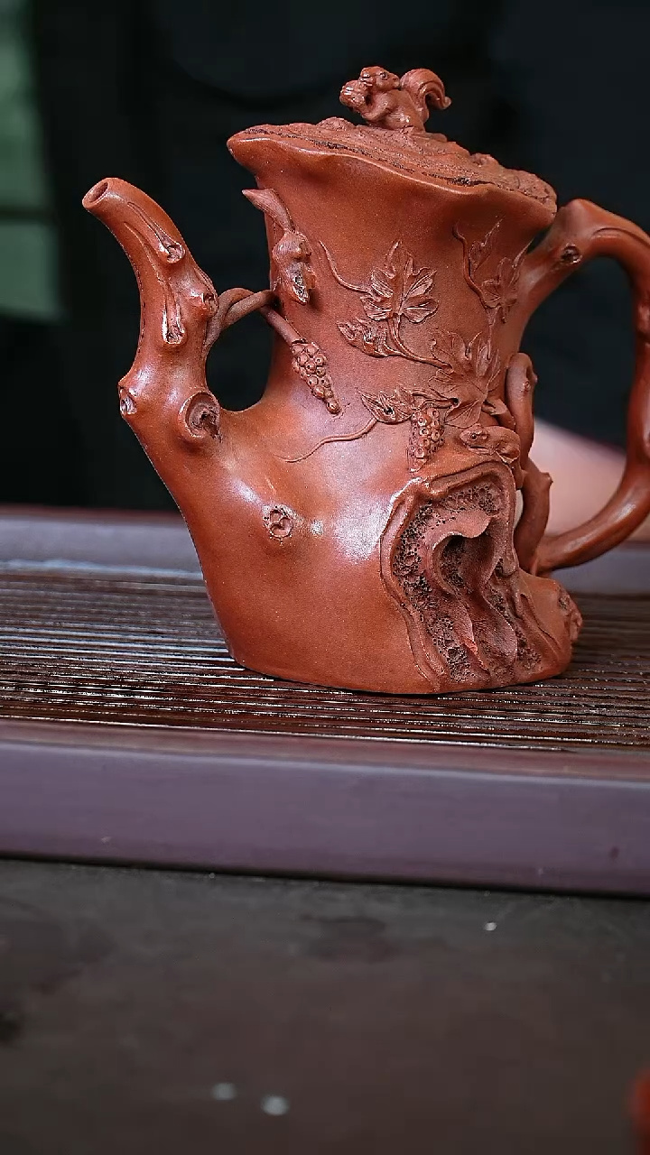 紫砂紫泥树桩紫砂