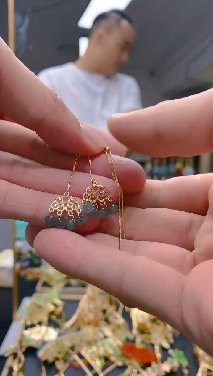 【闪购商品】翡翠耳饰合金0206翡翠耳线