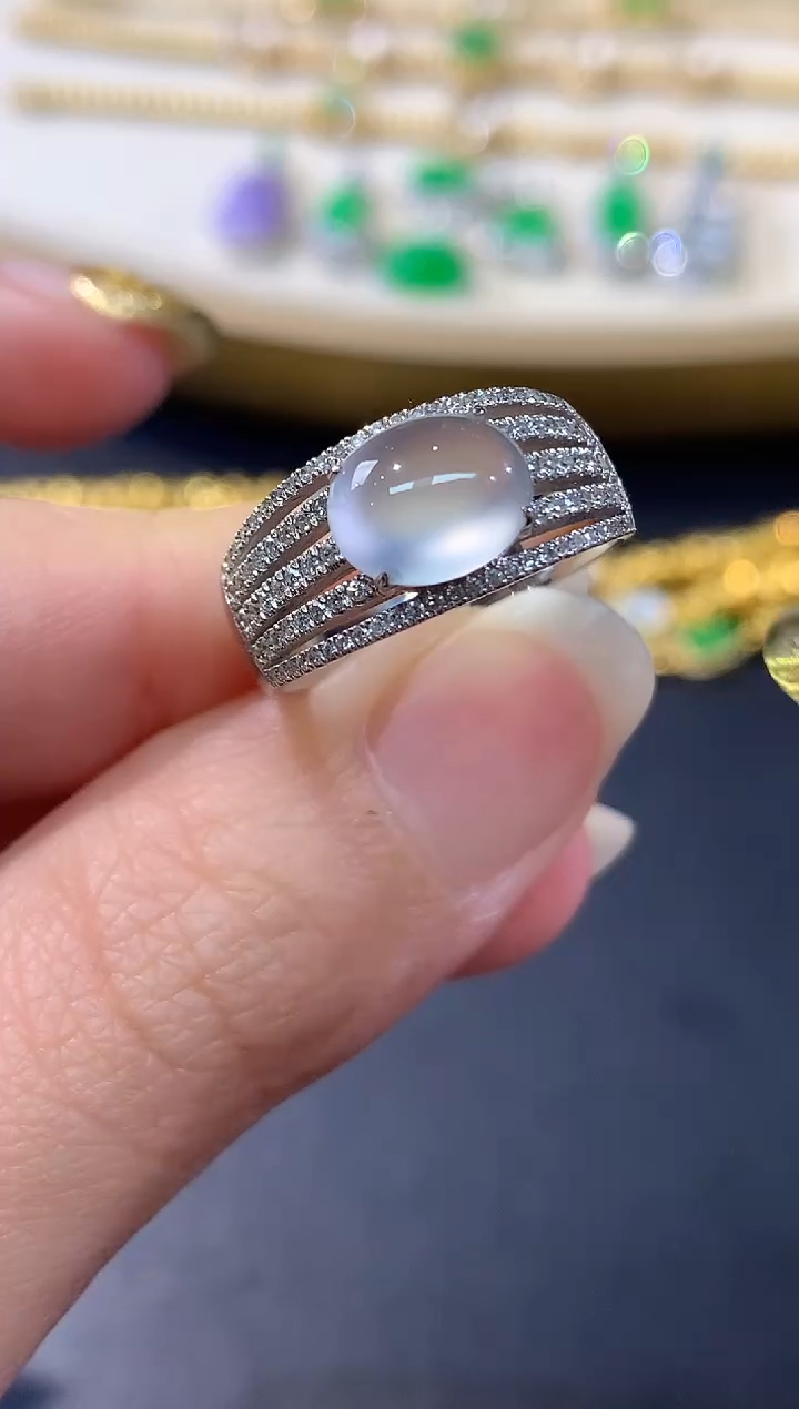 18K金镶嵌戒指翡翠W193|12000