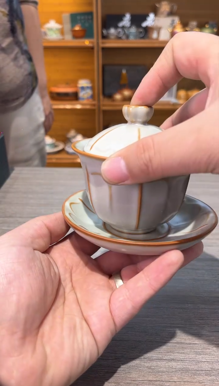 【闪购商品】黄单汝盖碗茶具茶具