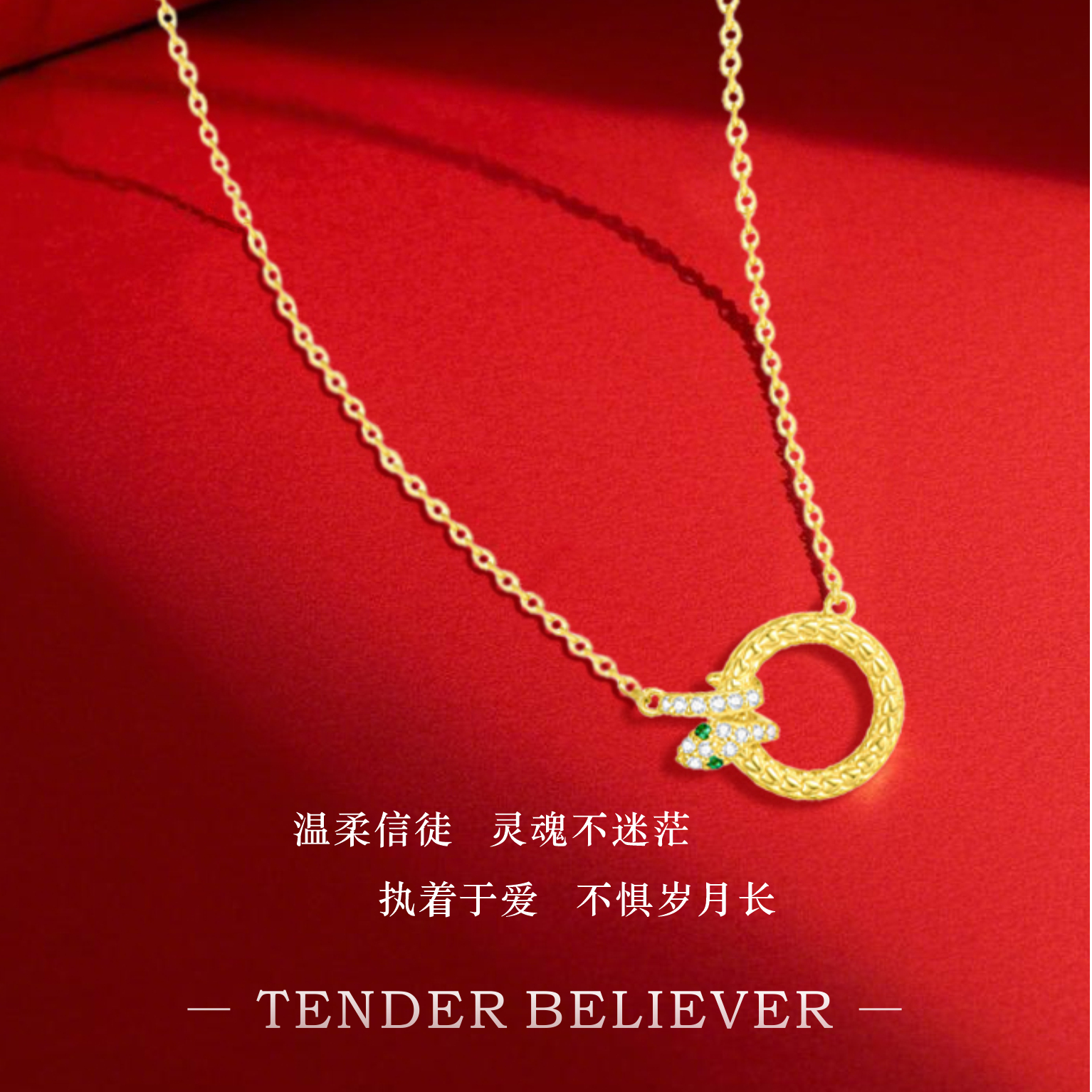坠链均925银锆石 灵蛇圆环女士生日轻奢时尚饰品气质百搭锁骨链