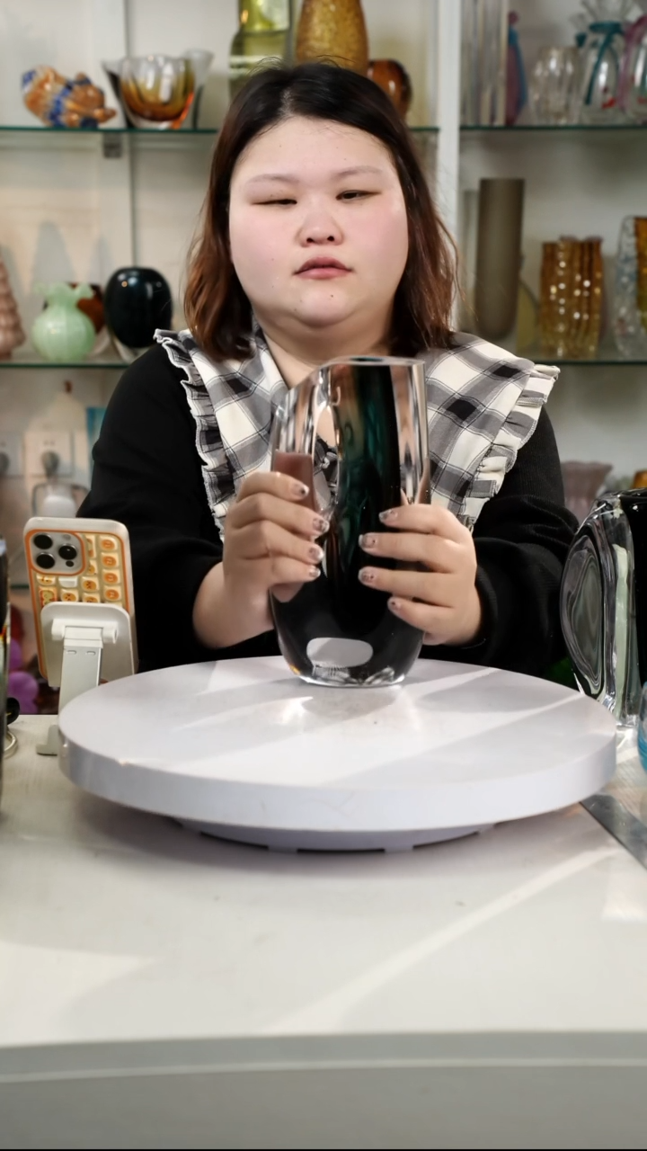 【闪购商品】琉璃高25轻奢琉璃花器福利正常手工痕迹