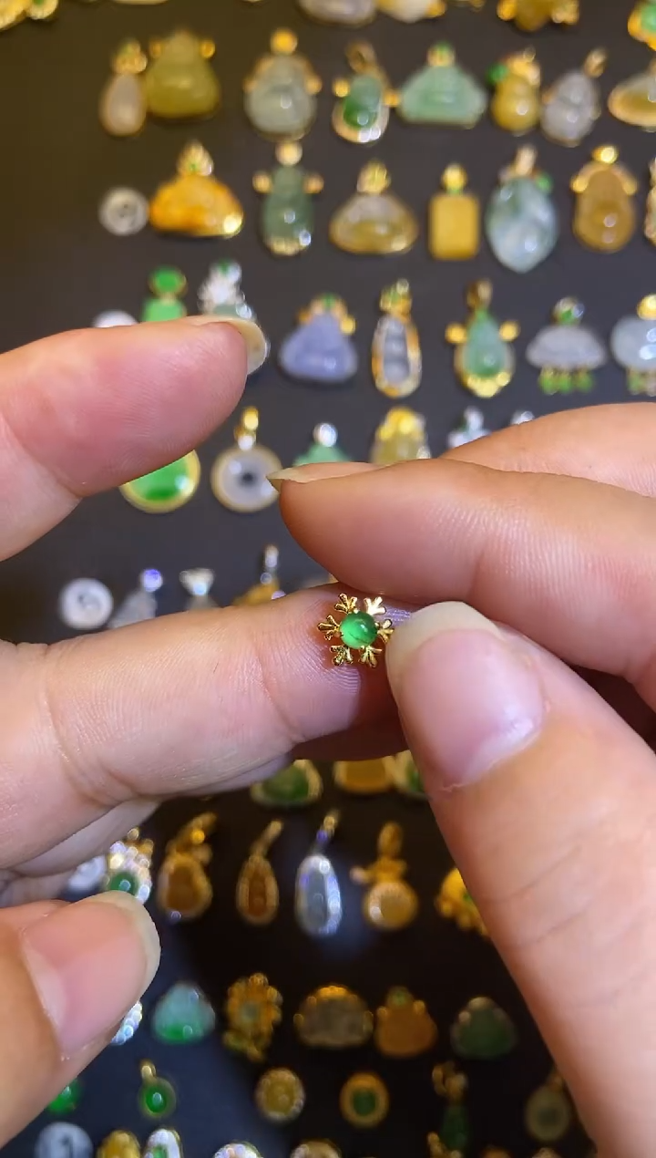 吊坠(不含链)银S925镶嵌翡翠1