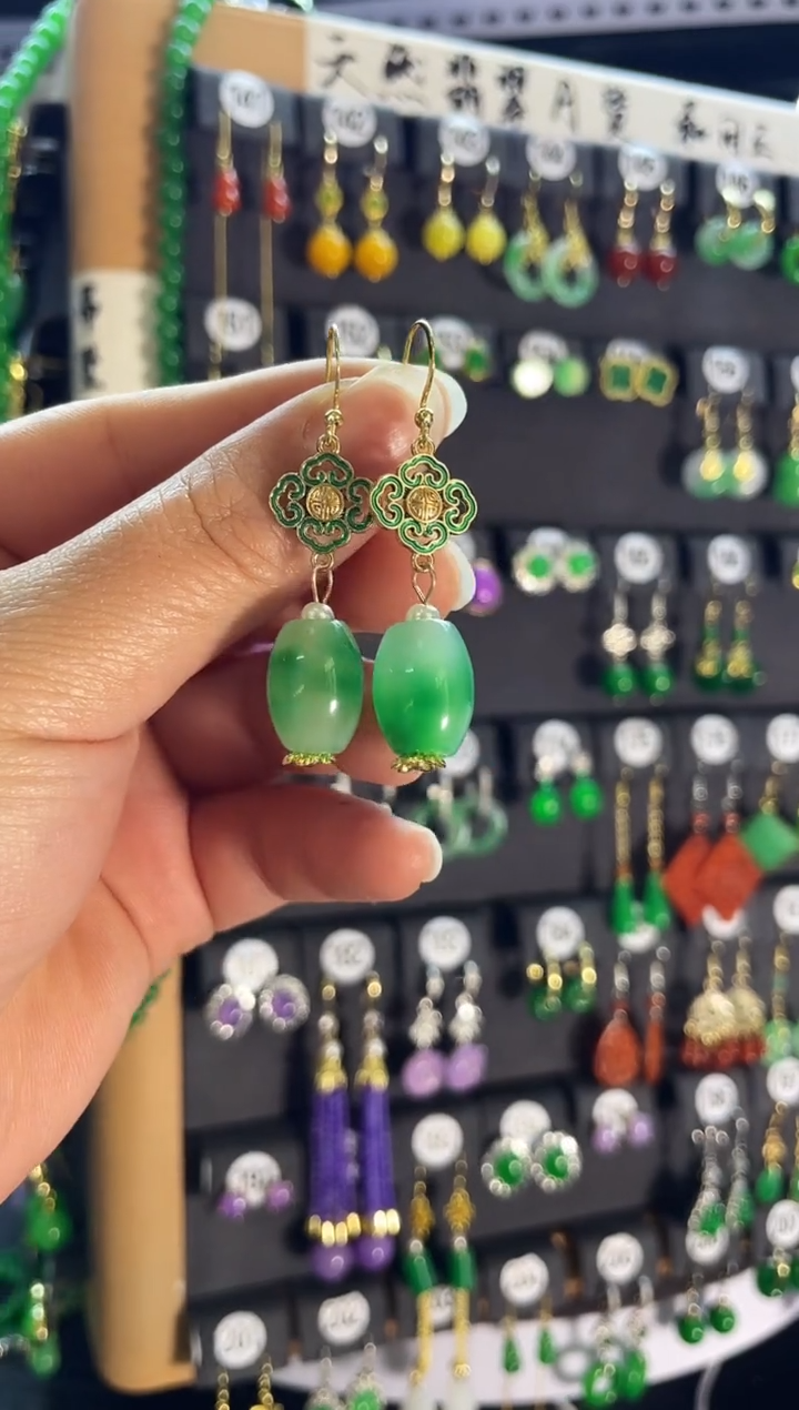 【闪购商品】翡翠耳饰银S925镶嵌529...
