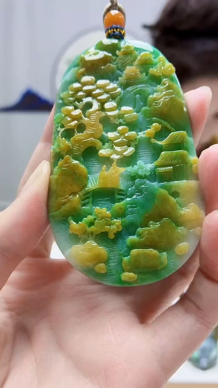 未镶嵌定制翡翠4829zm-毛货挂件山水63