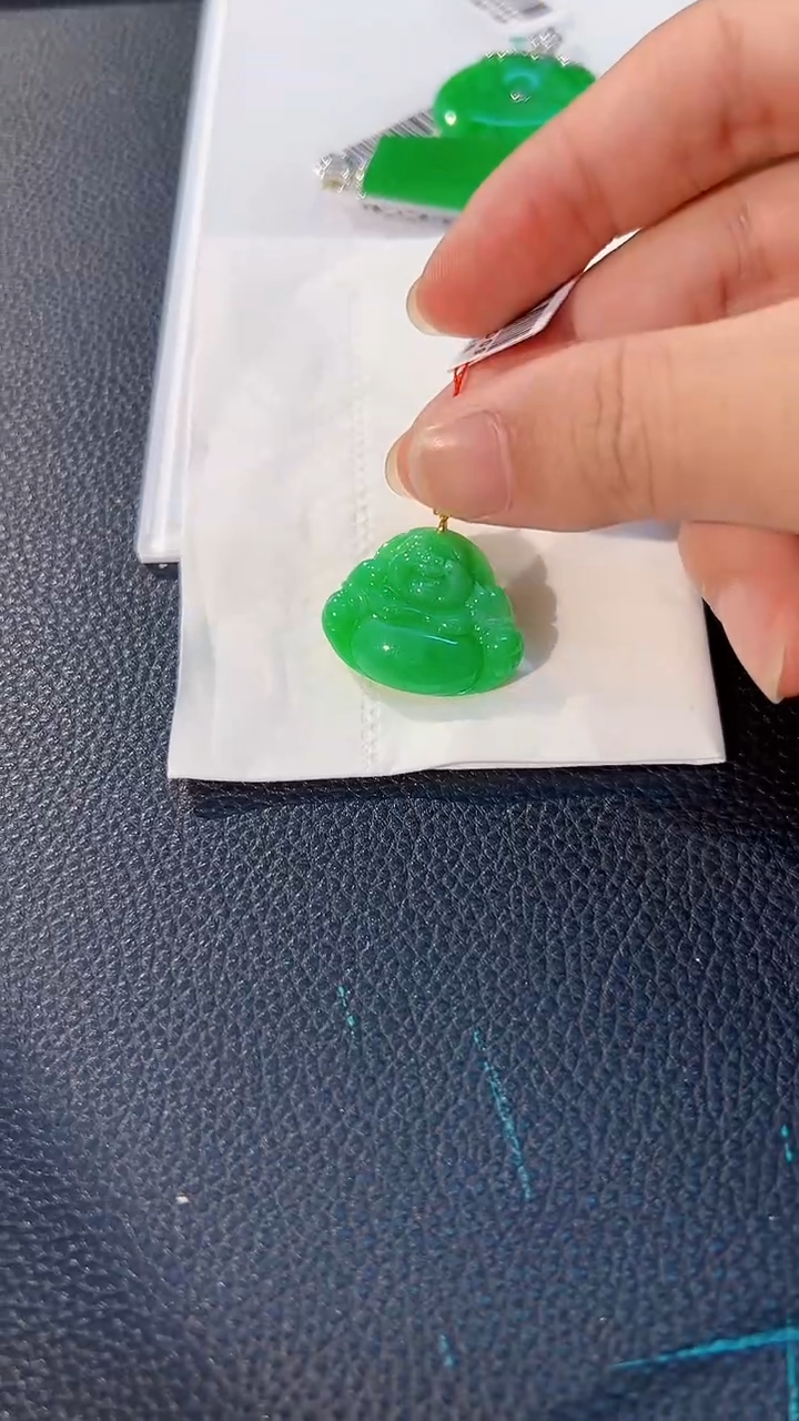 翡翠18K金镶嵌颈饰缅料A货/支持复检/一件