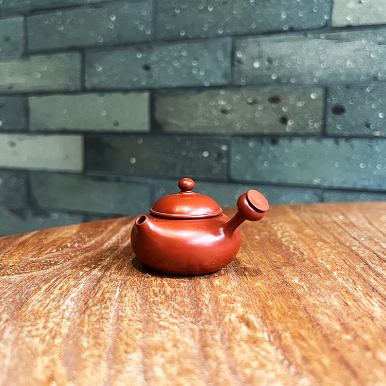 善古福容迷你侧把壶刘金城侧把朱沙泥潮州纯手工手拉壶工夫泡茶壶