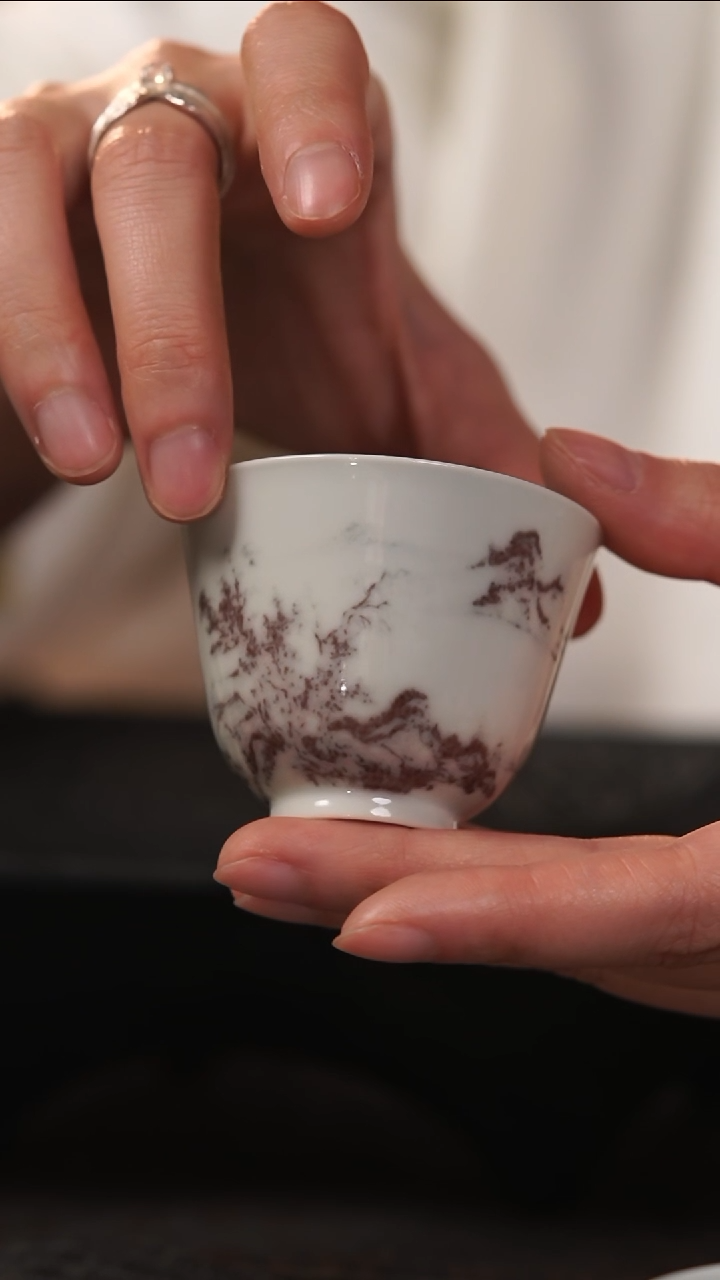 【闪购商品】善见堂 王长根人文釉里红杯（福利款）