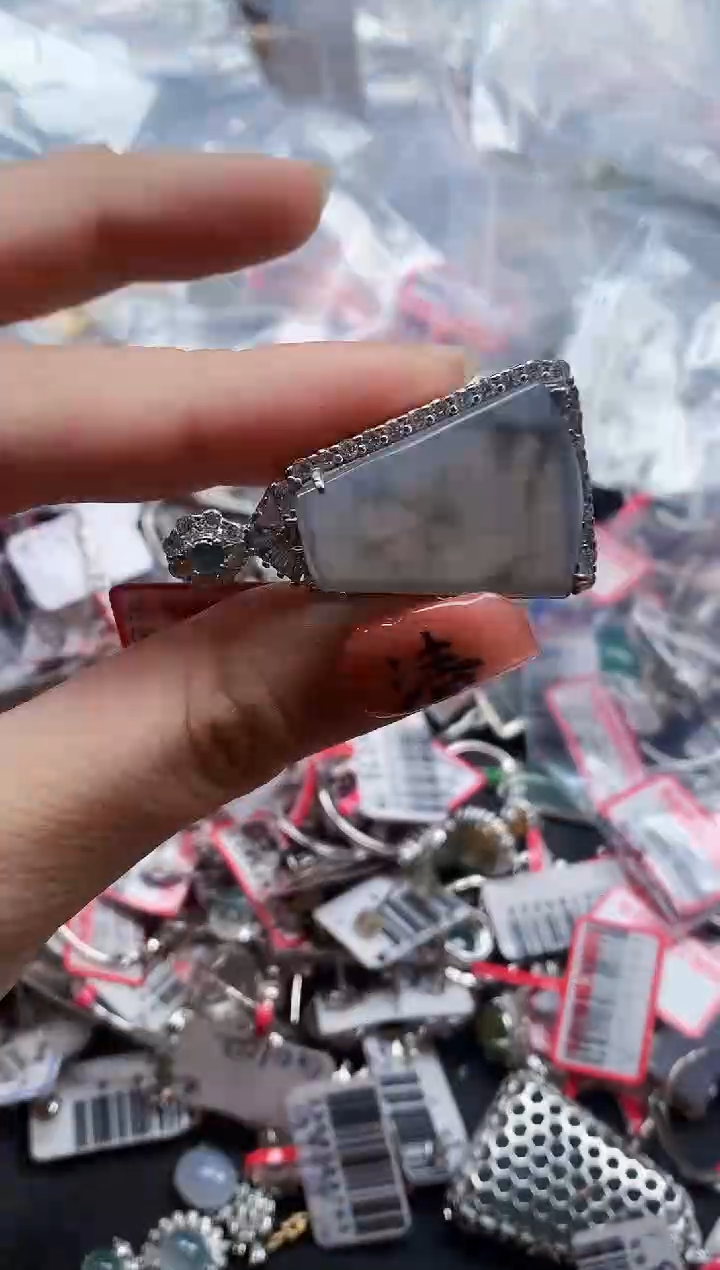 银S925镶嵌戒指翡翠天然A货缅甸翡翠