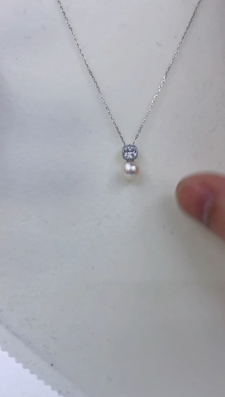 颈饰银S925镶嵌海水珍珠  