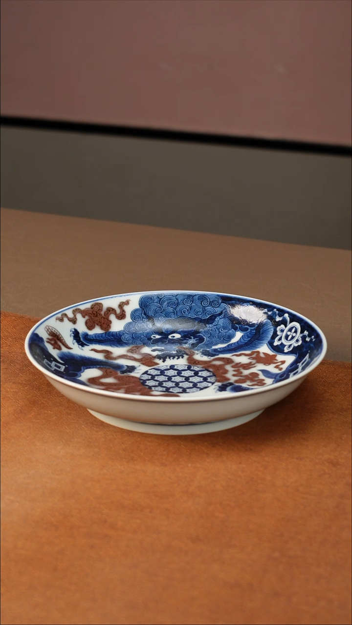 陶瓷又见春风青花釉里红狮子壶承