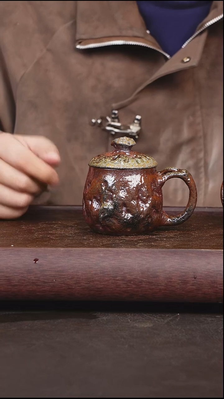 茶壶紫砂龙**舞柴烧 盖杯