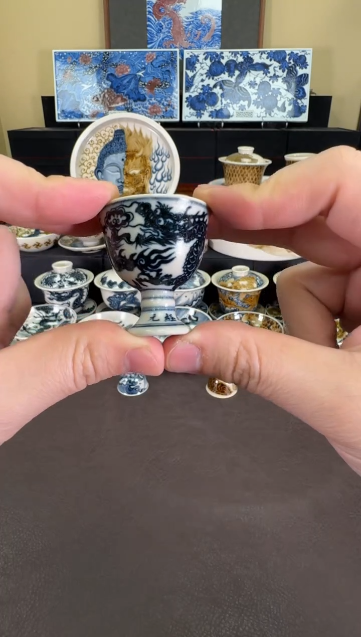 【闪购商品】二号釉1351龙纹小酒杯