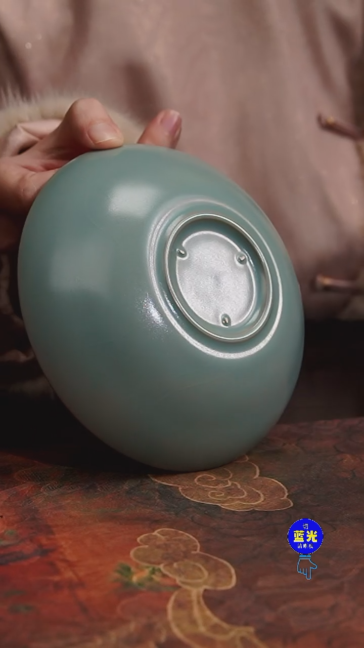 摆件瓷杏**手纯手工清凉寺原矿釉青承