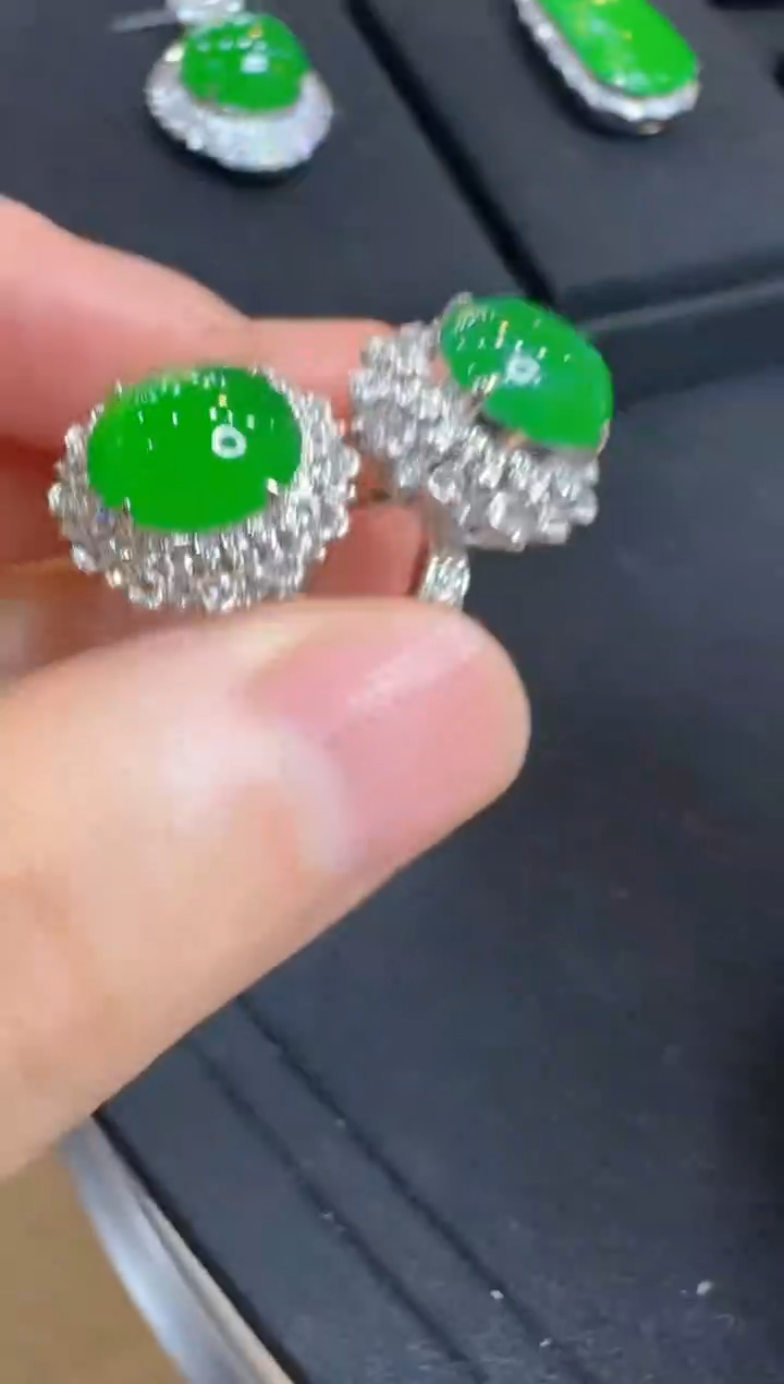 翡翠戒指18K金镶嵌多样性团购发一件