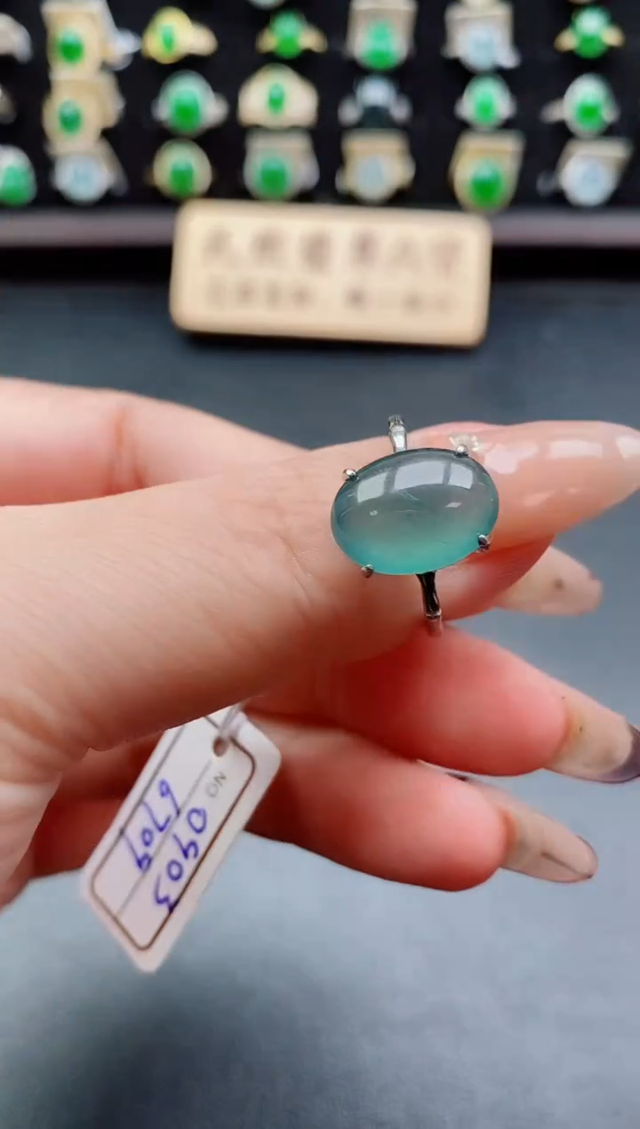 银S925镶嵌戒指翡翠1