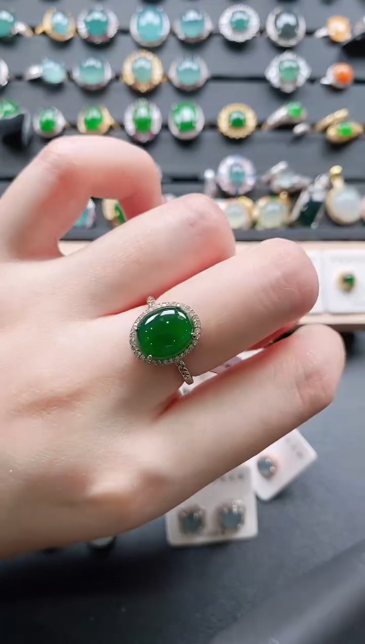 【闪购商品】翡翠戒指银S925镶嵌11111111