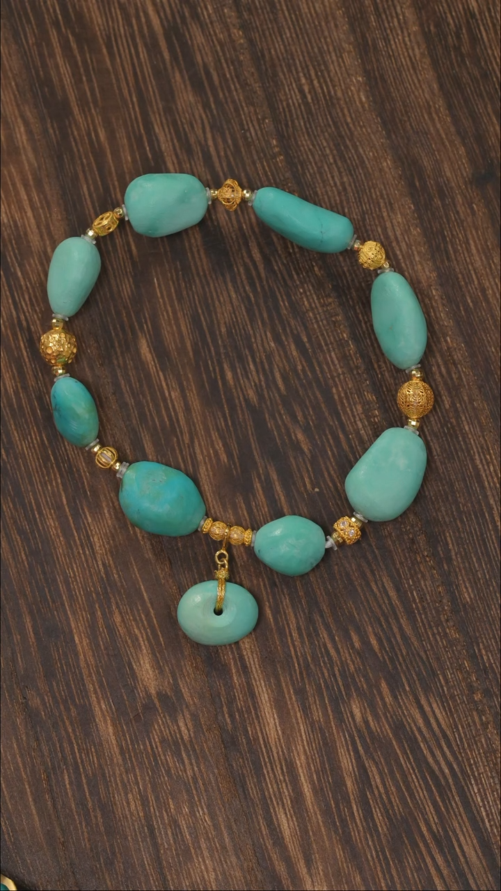 【闪购商品】绿松石手链18K金镶嵌1