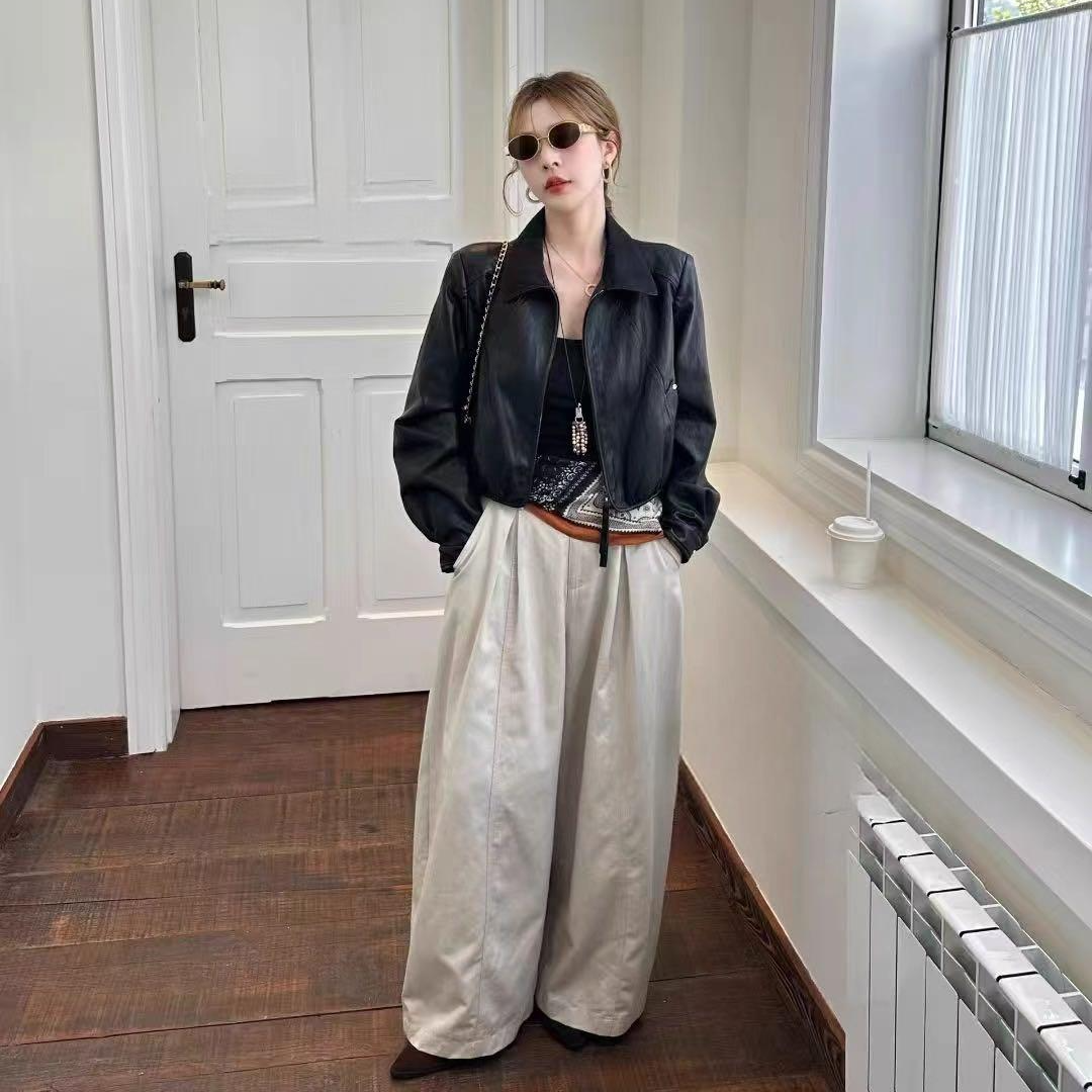 L衣长52    96813【左岸午后】蛋白软皮外套