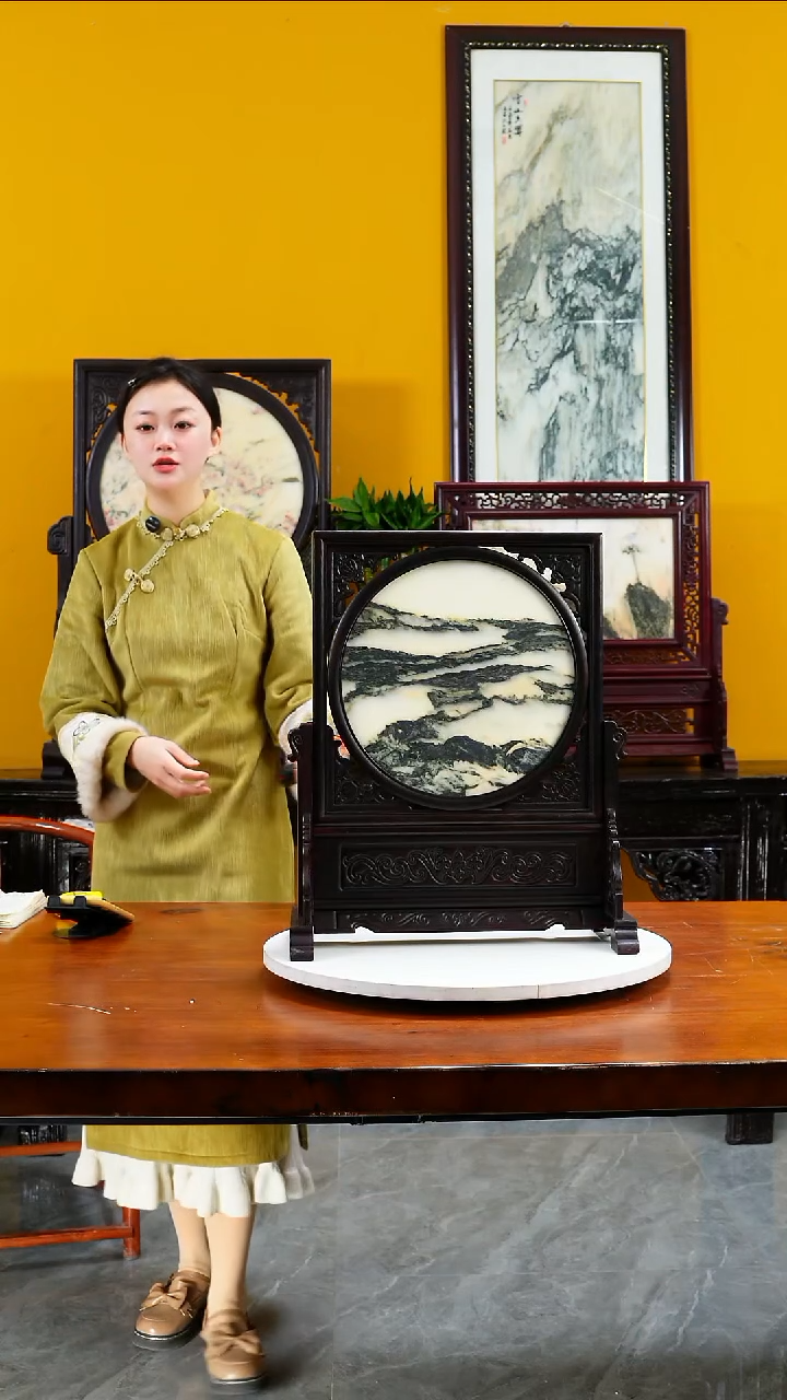 石材天然大理石画摆件